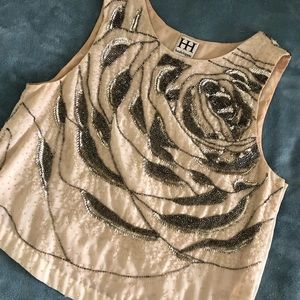 Haute Hippie Hand Beaded Sleeveless Dressy Top